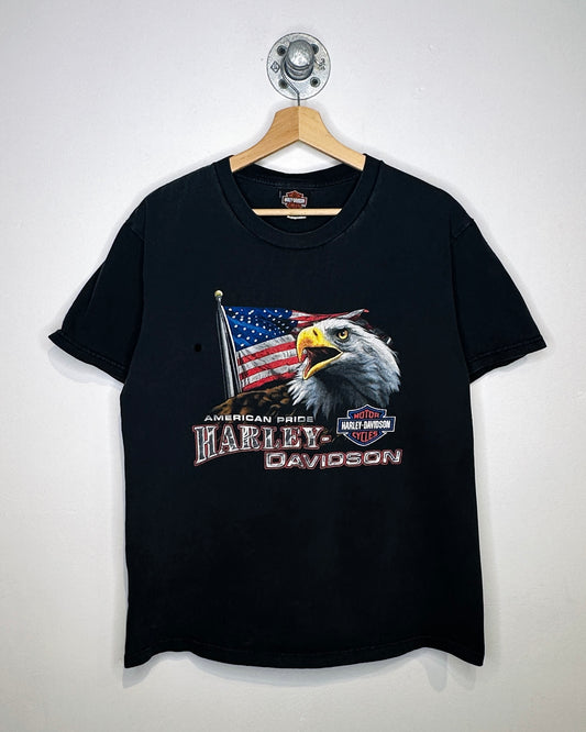2000s Harley Davidson American Pride Black Tee Shirt