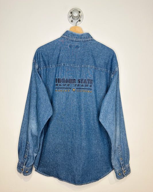 Vintage 90s High State Tonal Denim Button Up Shirt