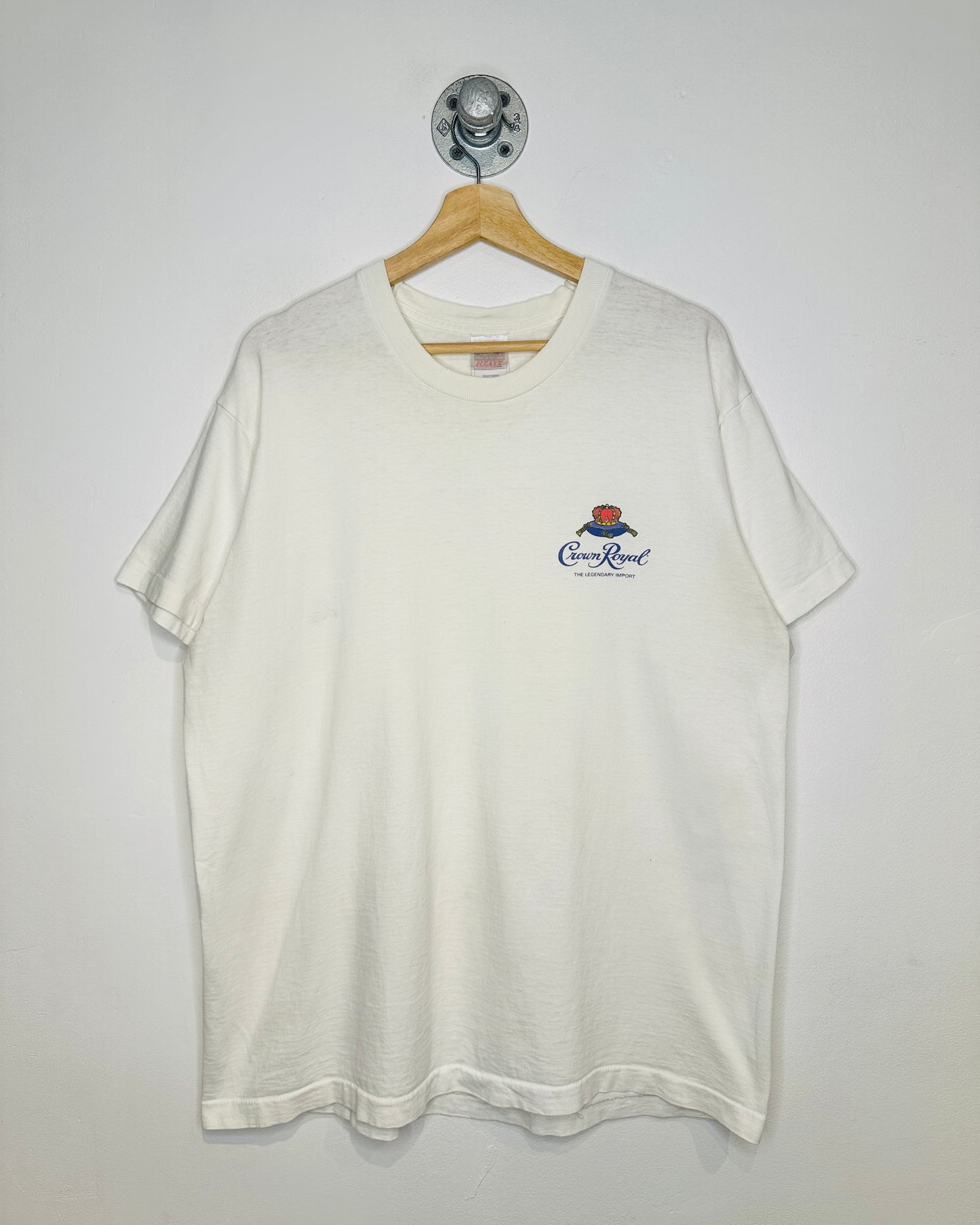 Vintage 90s Crown Royal Whisky White Promo Tee Shirt
