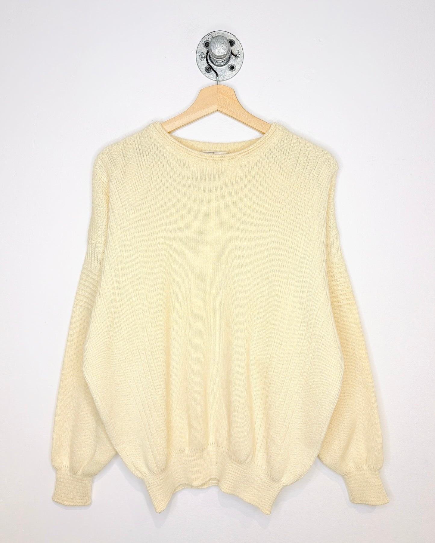 Vintage 1980s Ingo Ribbed Cream Sweater