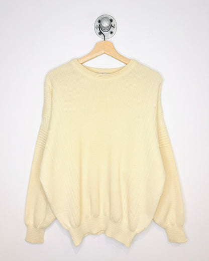 Vintage 1980s Ingo Ribbed Cream Sweater