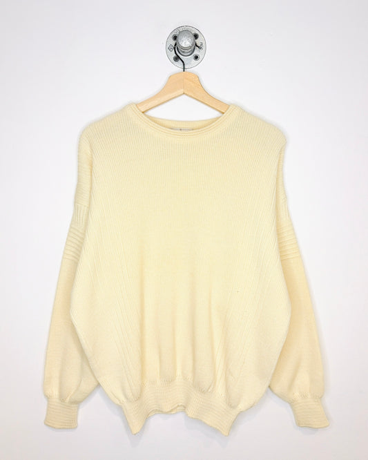 Vintage 1980s Ingo Ribbed Cream Sweater
