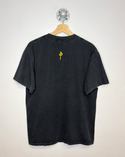 Vintage 2000s Red Dragon Faded Black Tee Shirt