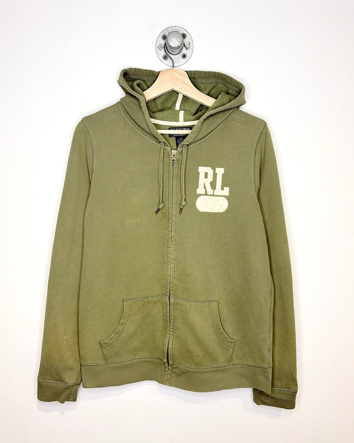 2000s Women's Polo Jeans Earth Tone Zip Up Hoodie