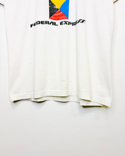 Vintage 90s Federal Express White Tee Shirt