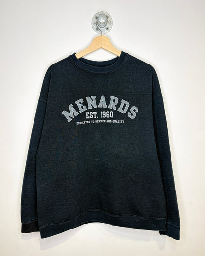 2000s Menards Heavyweight Black Crewneck Sweatshirt