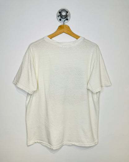 Vintage 80s Repvbblica Italiana Paper Thin White Tee Shirt