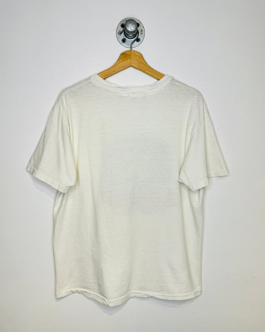 Vintage 80s Repvbblica Italiana Paper Thin White Tee Shirt