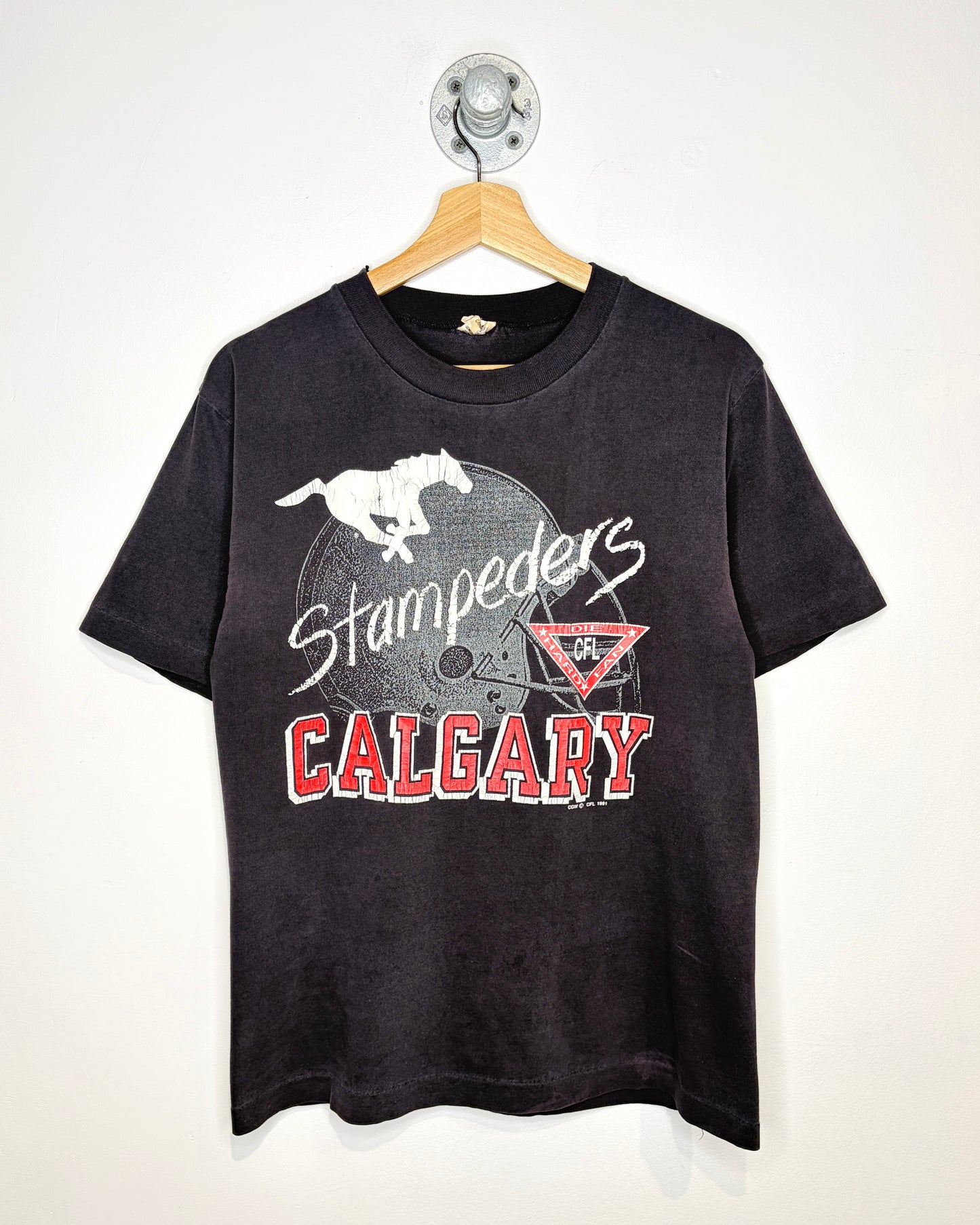 Vintage 1991 Calgary Stampeders Black Tee Shirt