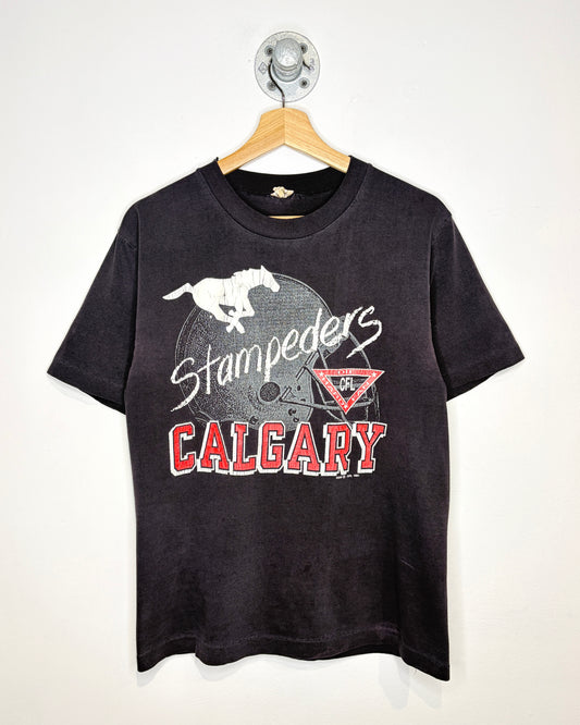 Vintage 1991 Calgary Stampeders Black Tee Shirt