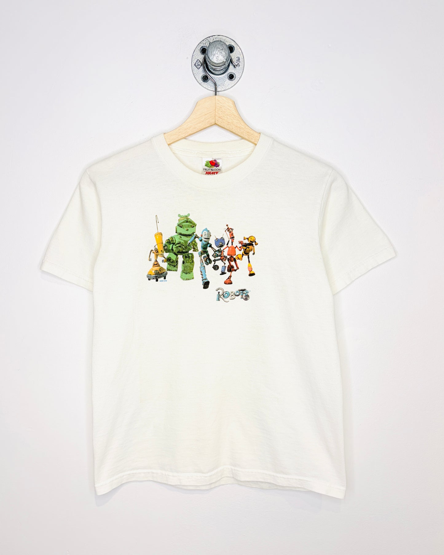 Vintage 2005 Women's Robots Movie Promo White Tee Shirt