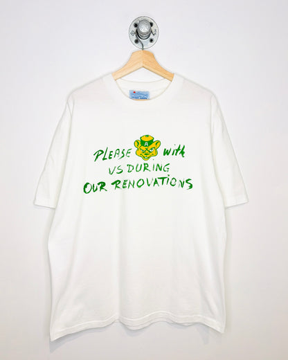 Vintage Early 1990s U Of A Renovations Golden Bears White Tee Shirt