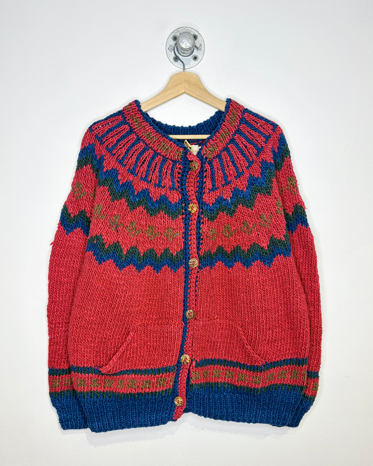 Vintage 70s/80s “The Sweater Venture” Handknit Heavyweight Cardigan