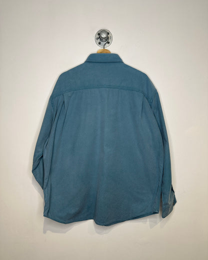 Vintage 1990s Lands’ End One Pocket Washed Blue 100 % Cotton Button Down Shirt