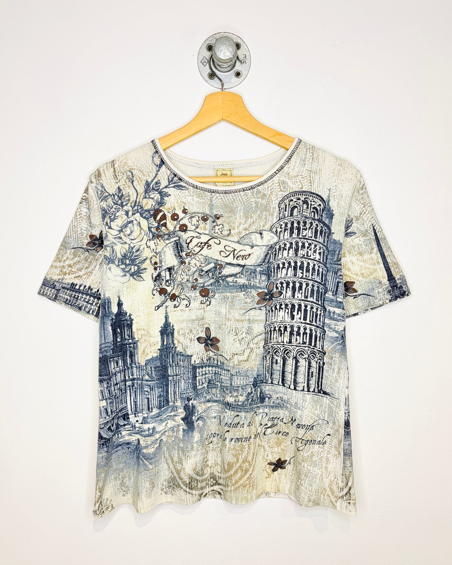 Vintage Y2K Cafe Nero AOP Women’s Tee Shirt