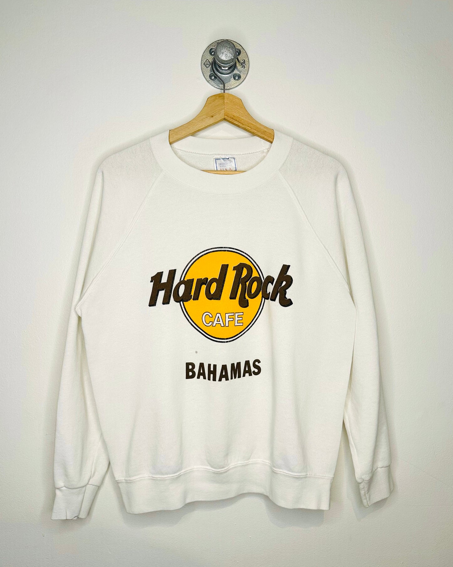 Vintage Hard Rock Cafe Bahamas White Crewneck Sweatshirt