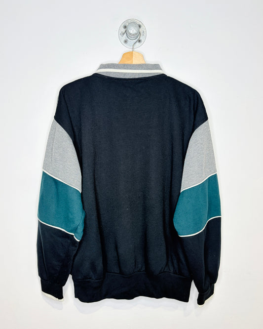 Vintage 90s J. R. Buck Three Tone Collared Sweatshirt