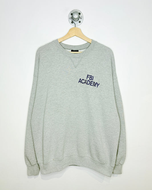 Vintage 90s FBI Academy Grey Crewneck Sweatshirt