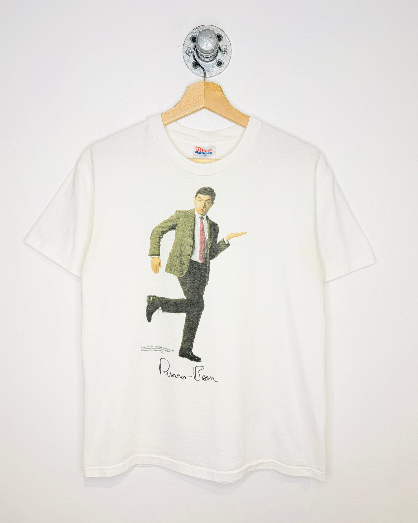 Vintage 1996 Mr. Bean Runner Bean White Promo Tee Shirt