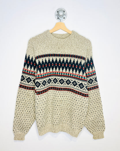 Vintage 90s Eastern Mountain Sports Earth Tone Wool Sweater