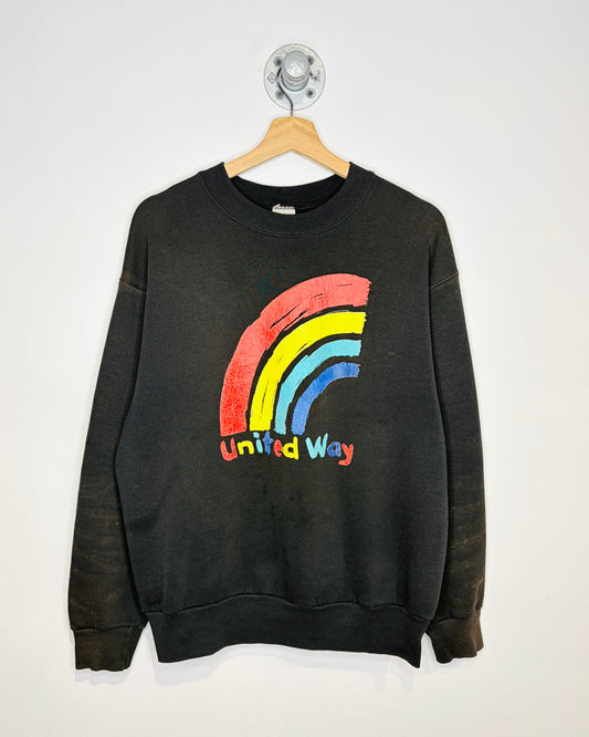 Vintage 90s United Way Black Crewneck Sweatshirt
