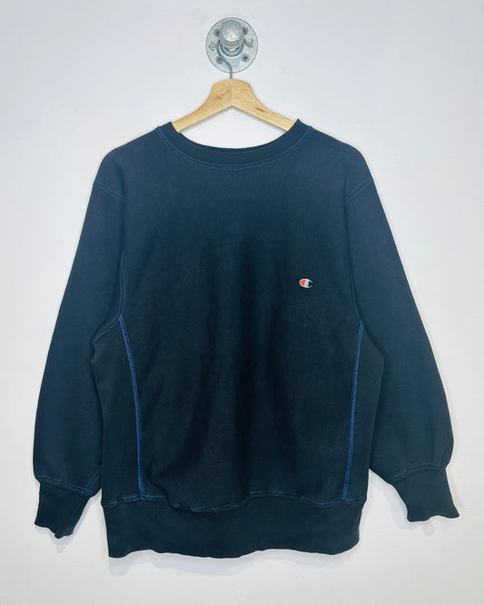 Champion Black W/ Blue Stitching Crewneck Sweatshirt