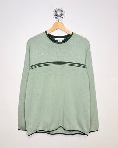 Vintage 90s Geoffrey Beene Mint Green TwoTone Sweater