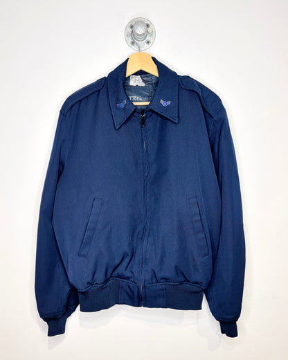 Vintage 90s Air Force Navy Blue Lined Bomber Jacket