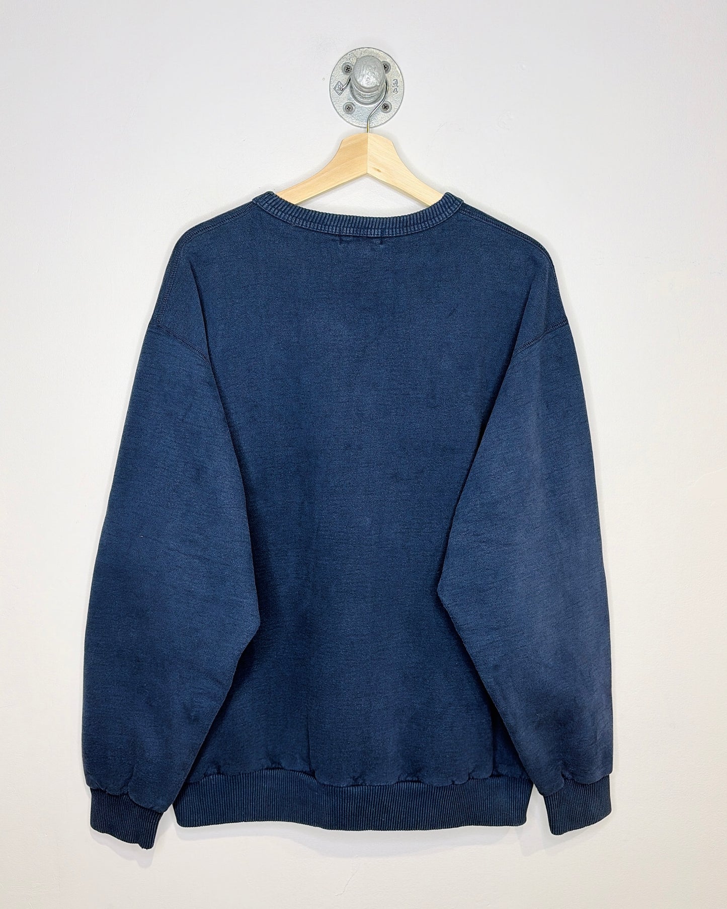 Vintage 90s Ridgetown College Faded Navy Heavyweight Crewneck Sweatshirt