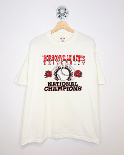 Vintage 1990 Jacksonville State World Series White Tee Shirt