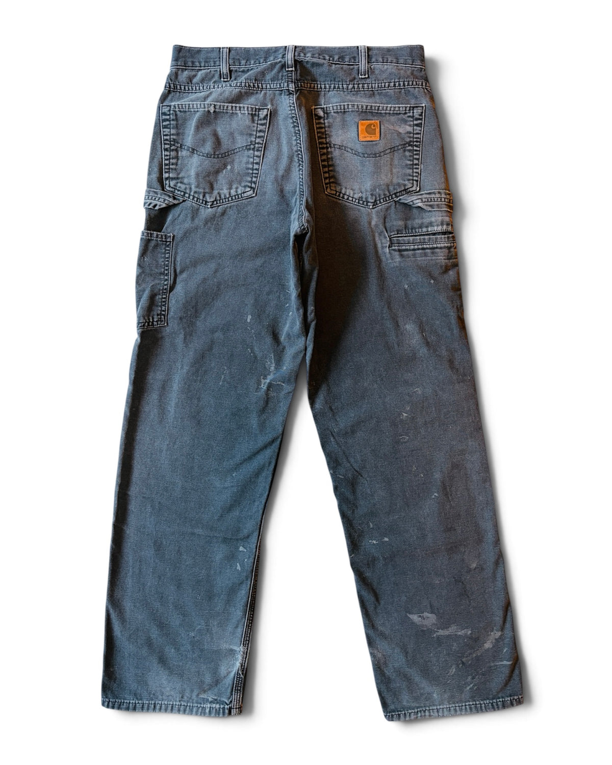 Vintage 2000s Carhartt Loose Fit Thrashed & Faded Black Carpenter Pants