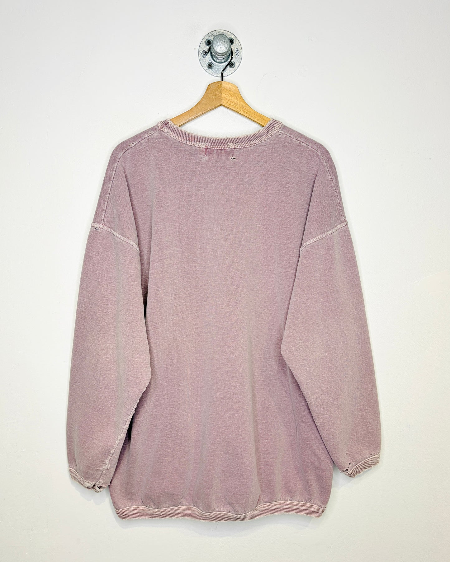 Vintage 90s Distressed University Of Alberta Sun Faded Wine Crewneck Sweatshirt