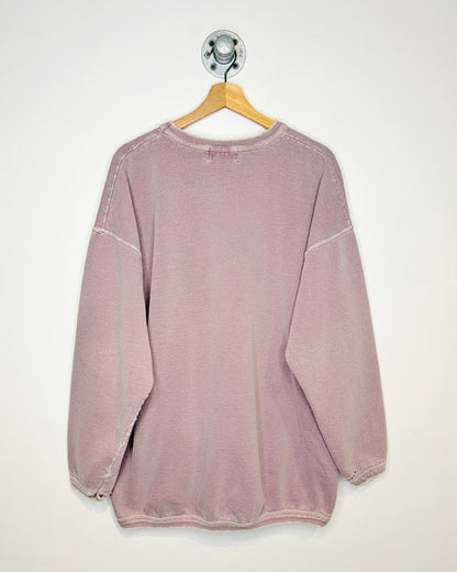 Vintage 90s Distressed University Of Alberta Sun Faded Wine Crewneck Sweatshirt
