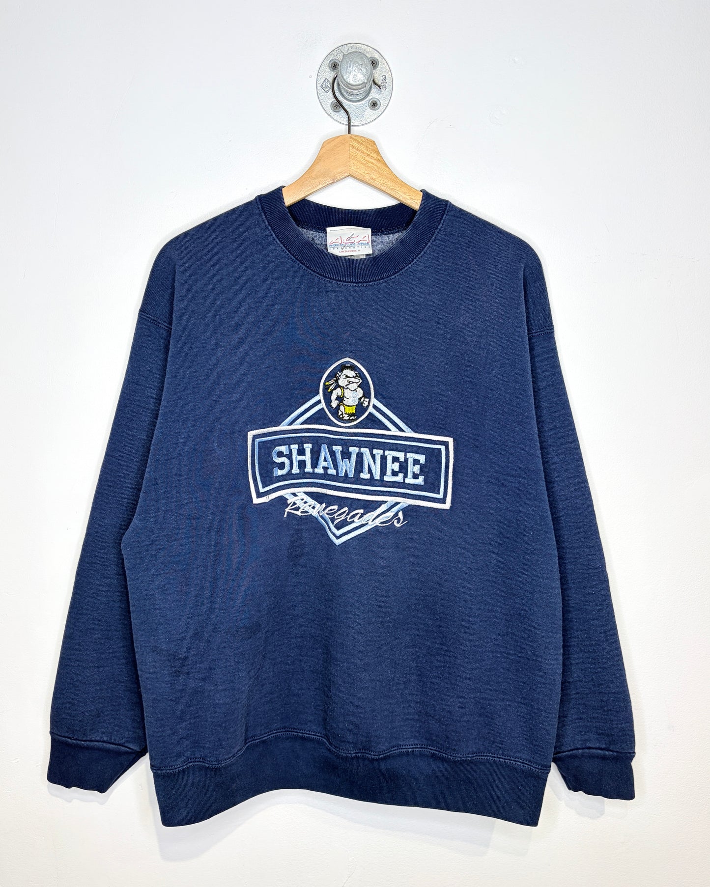 Vintage 90s Shawnee Renegades Heavyweight Navy Crewneck Sweatshirt