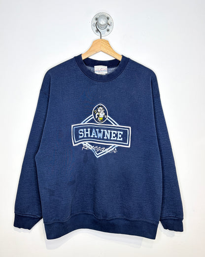 Vintage 90s Shawnee Renegades Heavyweight Navy Crewneck Sweatshirt