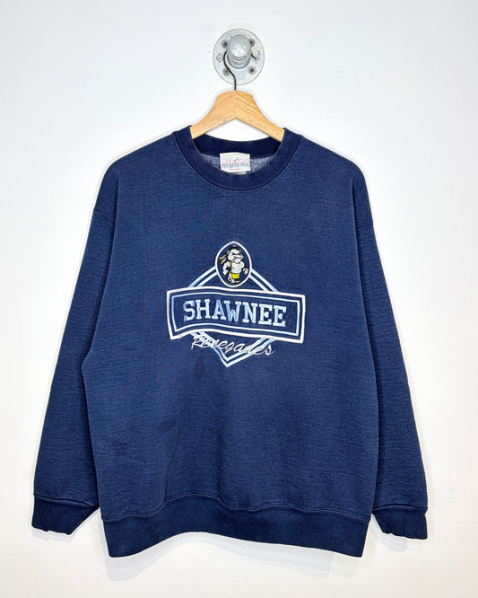 Vintage 90s Shawnee Renegades Heavyweight Navy Crewneck Sweatshirt