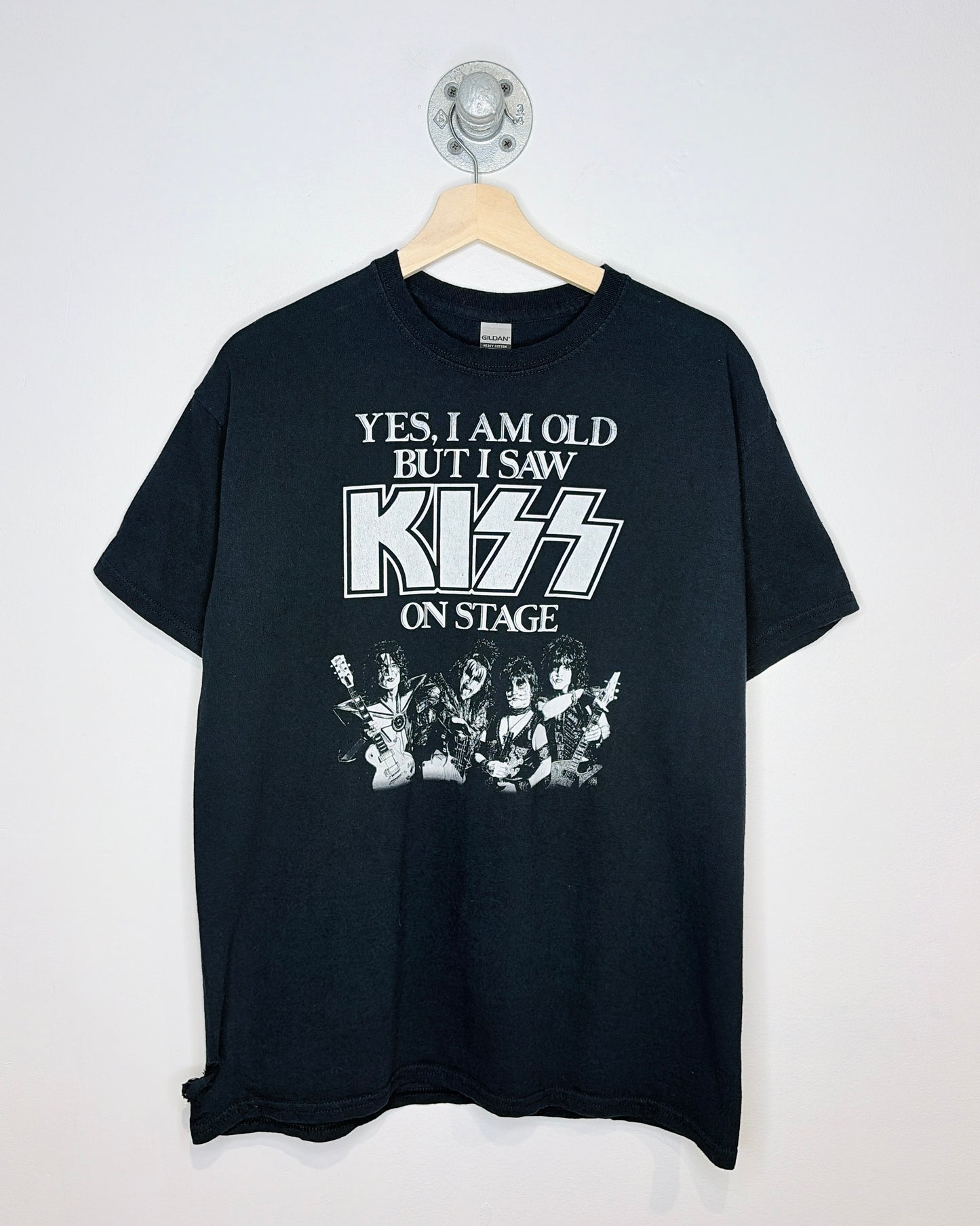 “Yes, I Am Old But I Saw KISS On Stage” Black Tee Shirt