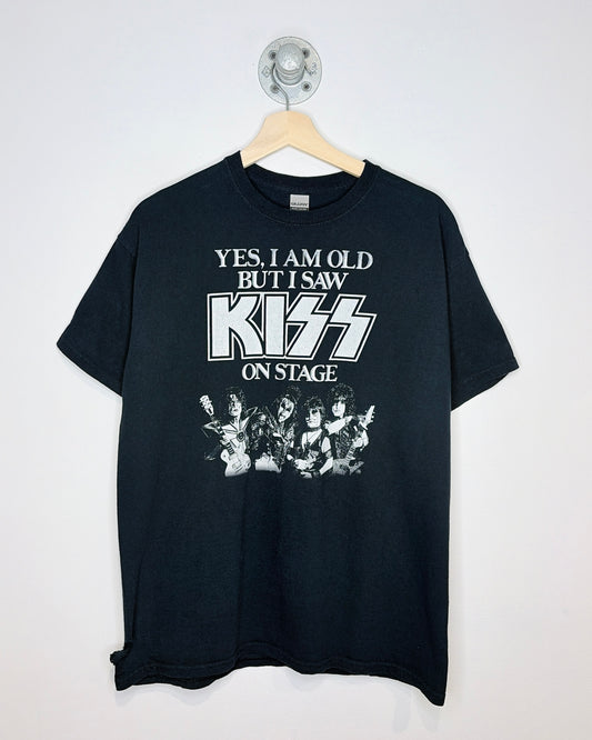 “Yes, I Am Old But I Saw KISS On Stage” Black Tee Shirt