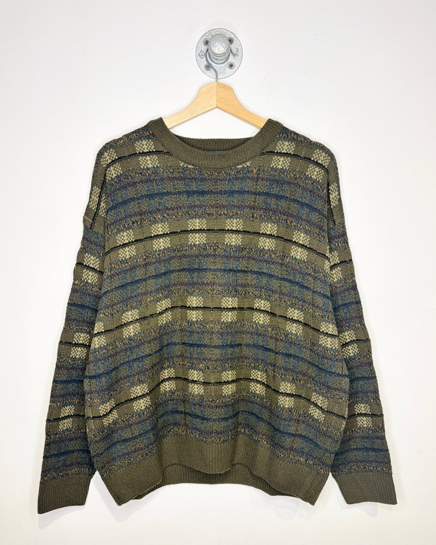 Vintage Towncraft Earth Tone Plaid Knit