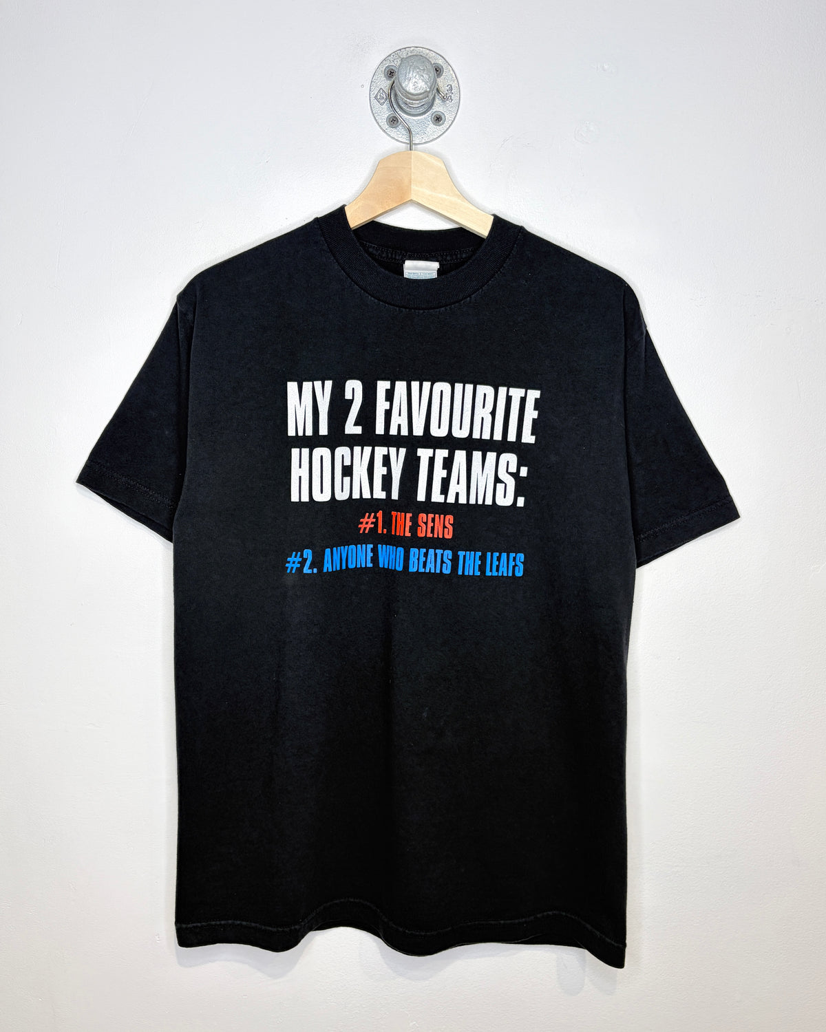 Vintage Early 2000s Ottawa Senators Black Hockey Tee Shirt