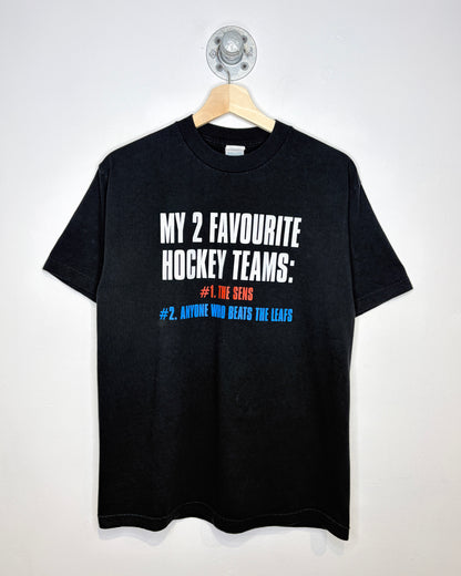 Vintage Early 2000s Ottawa Senators Black Hockey Tee Shirt