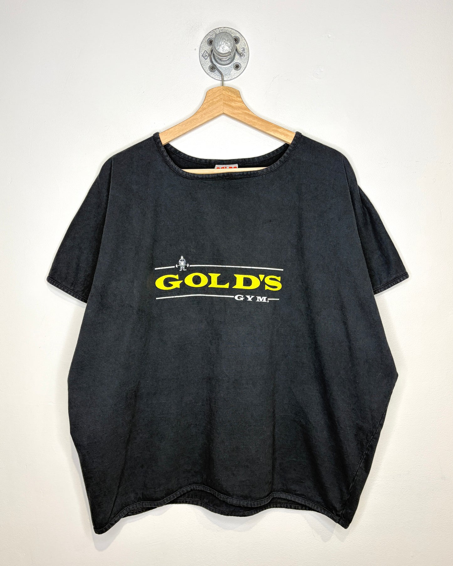 Vintage 80s Gold’s Gym Faded Black Boxy Tee Shirt