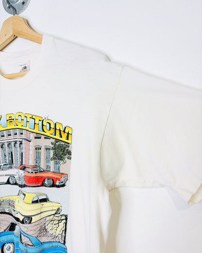 Vintage 90s “Rock Bottom” Hot Rods White Tee Shirt