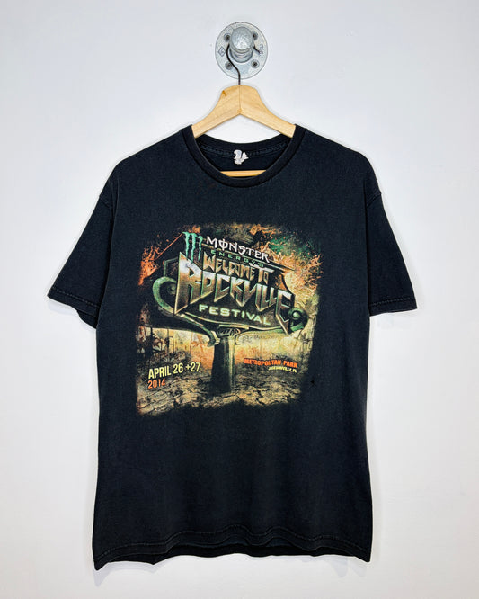 Monster Energy Rockville Festival Faded Black Tee Shirt