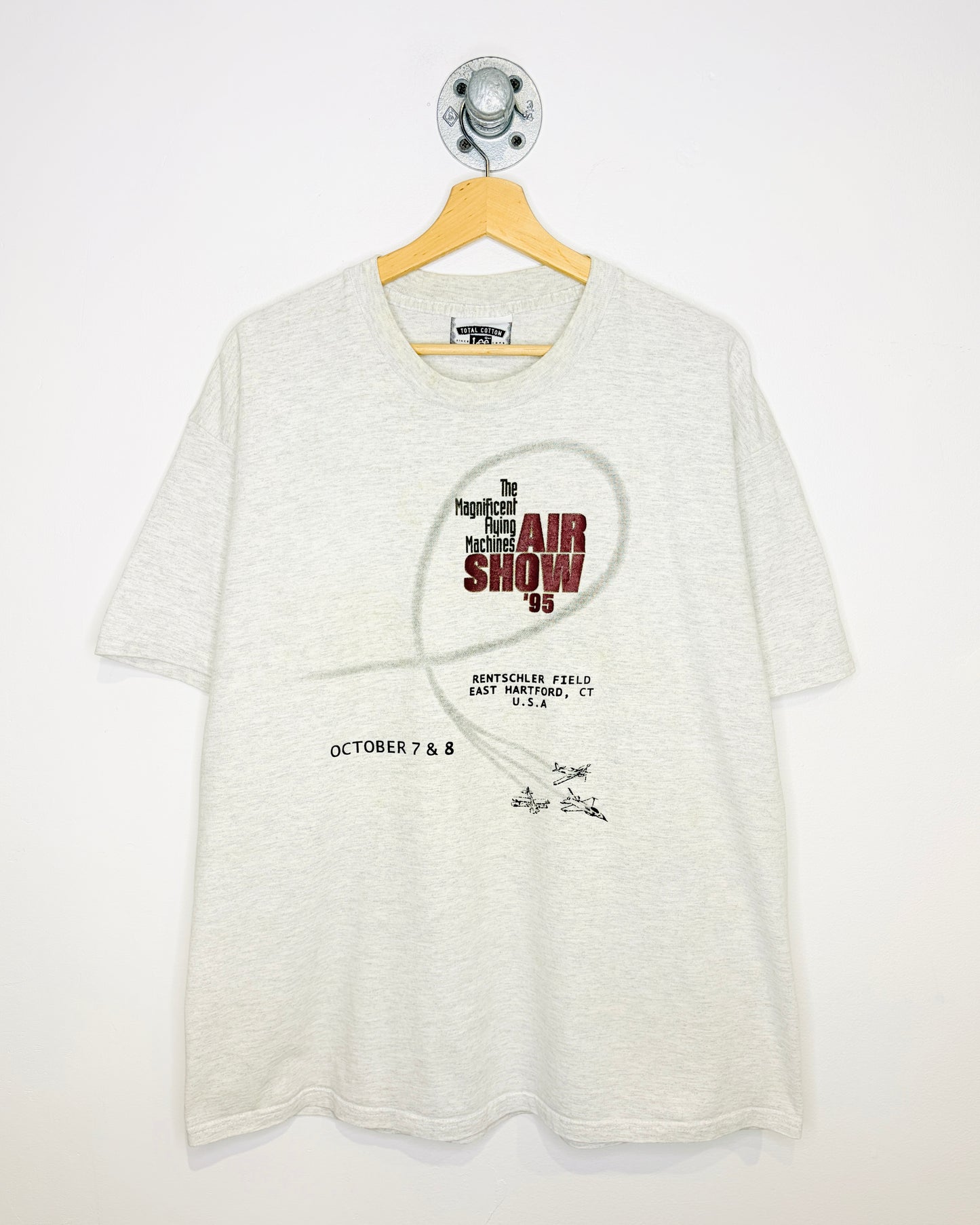 Vintage 1995 Magnificent Flying Machines Air Show Grey Tee Shirt