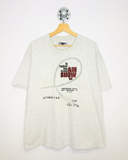 Vintage 1995 Magnificent Flying Machines Air Show Grey Tee Shirt