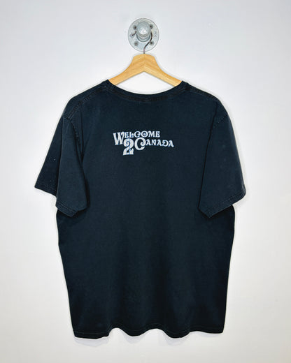 2000s Prince Welcome To Canada Faded Black Tee Shirt