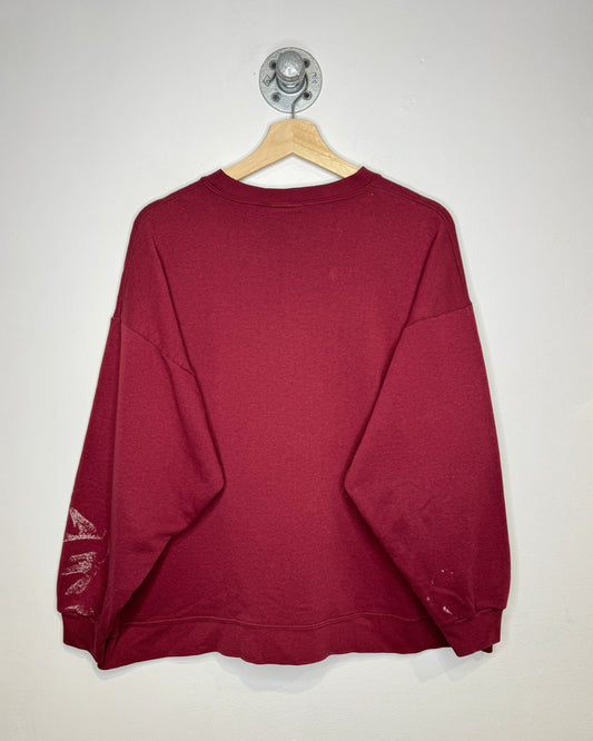 Vintage 90s Winnie The Pooh Boxy Dark Red Crewneck Sweatshirt