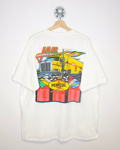 Vintage 1997 Jac Haudenschild Pennzoil Racing White Tee Shirt