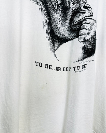 Vintage 1990 To Be… Or Not To Be Thrashed White Tee Shirt